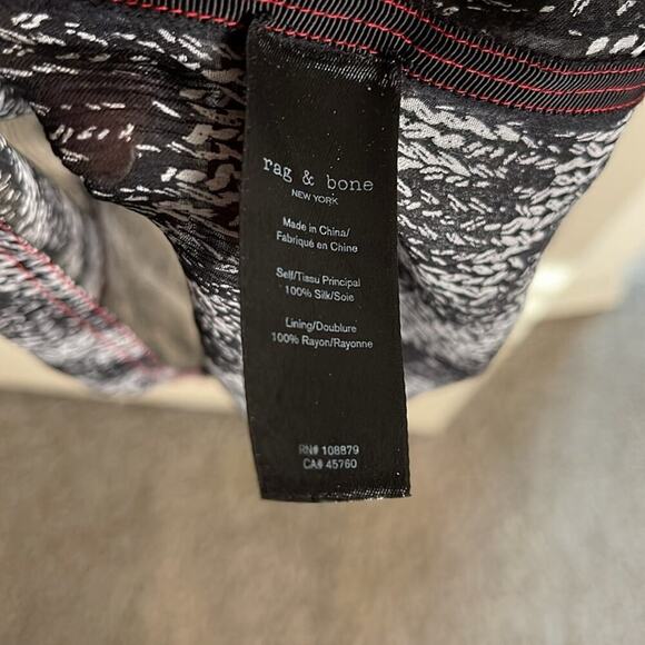 Dress Rag & Bone midi grey - black red printed fabric size 8  sheer fabric - Picture 9 of 11